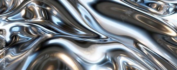 Fototapeta A bright titanium background with a high-gloss finish, reflecting light beautifully for a luxurious look.