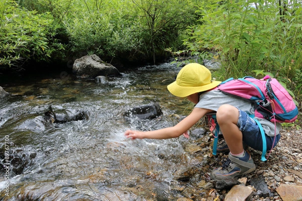 Obraz 水遊びする子供