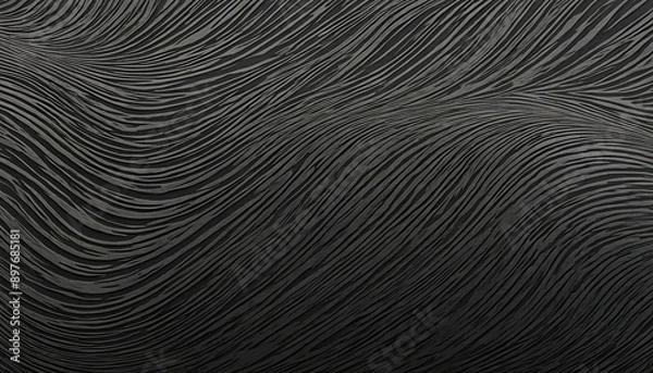 Fototapeta A Damascus steel texture with intricate, wavy patterns and a dark, matte finish, highlighting the unique forging process. Multiple variations available