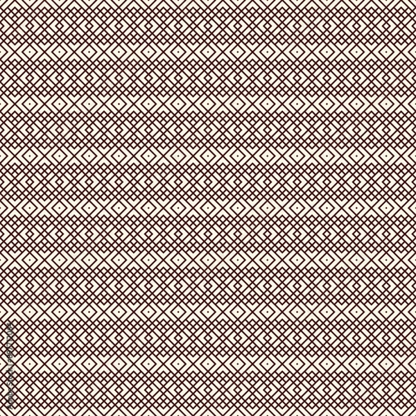 Fototapeta Ethnic, tribal seamless surface pattern. Embroidery ornament. Folk background. Repeated geometric symbols motif. Folkloric wallpaper. Delicate digital paper, textile print. Vector art / illustration