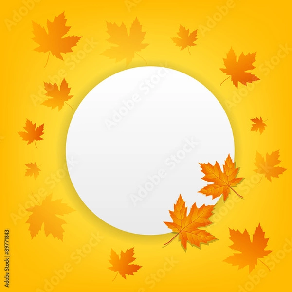 Fototapeta Season frame with autumn leaves