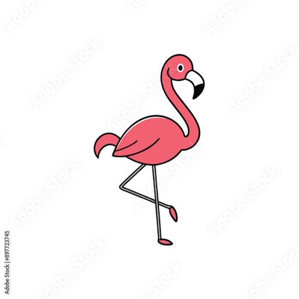 Obraz Flamingo bird dancing icon in vector formatFlamingo bird dancing icon with vector illustration