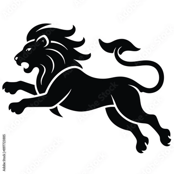 Fototapeta Lion jumping icon vector illustration