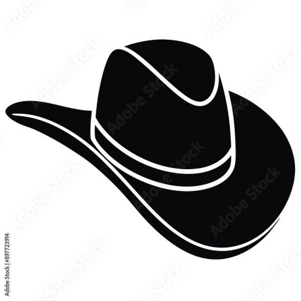 Obraz minimalist black cowboy cap silhouette