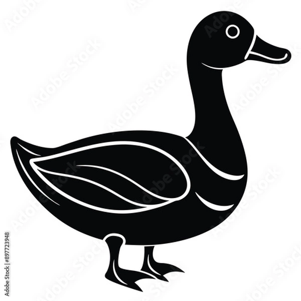 Fototapeta Minimalist tiger logo in vector art illustration