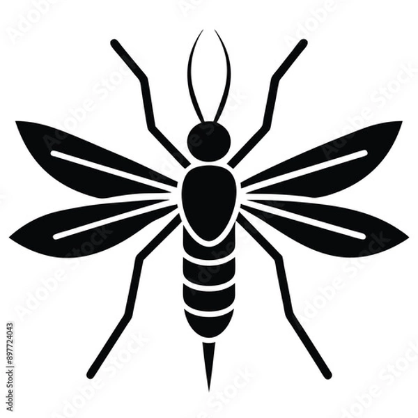 Fototapeta Mosquito Icon Logo on White Background EPS Vector Illustration