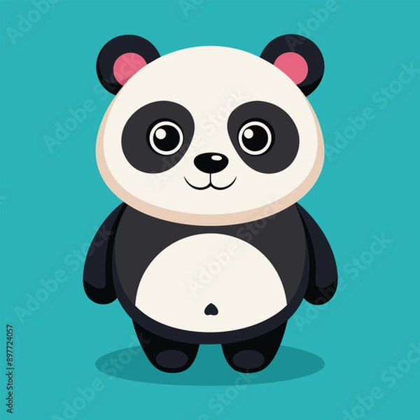 Fototapeta Panda Eating Bamboo in Forest EPS Vector Illustration