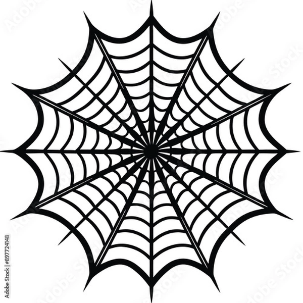 Obraz Spider Web Isolated on White Background EPS Illustration
