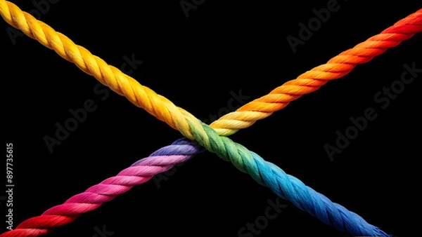 Obraz rope on black background