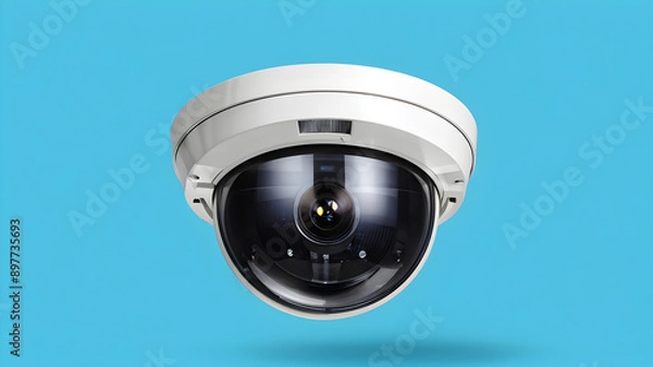 Obraz security camera on blue background