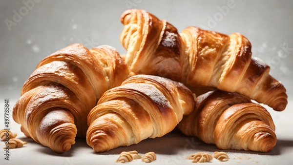 Obraz croissant on a white background