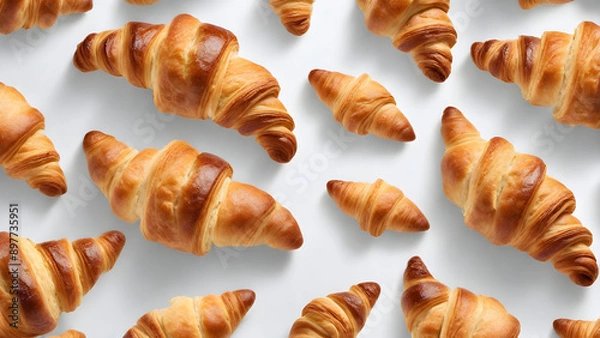 Obraz croissants on a white background