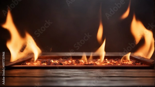 Obraz fire in fireplace