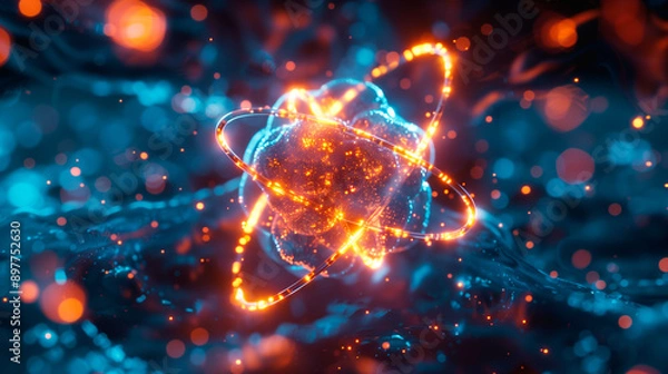 Fototapeta a hydogen molecule with dark background