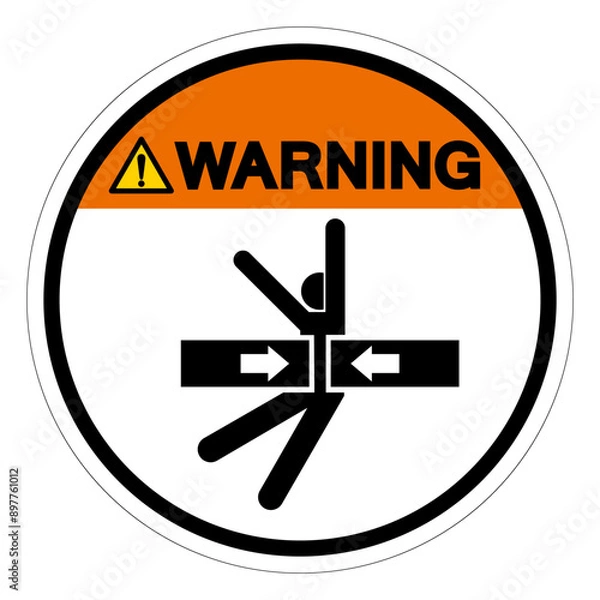 Fototapeta Warning Crush Body Hazard Symbol Sign, Vector Illustration, Isolate On White Background Label .EPS10