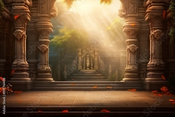 Obraz Indian background and copy space, generative ai