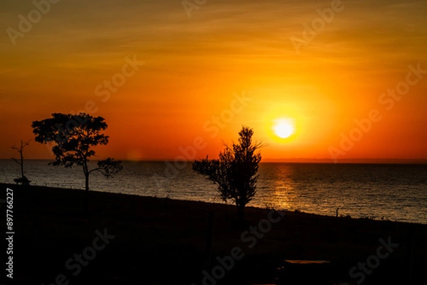 Obraz sunset at the lake