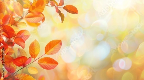 Obraz Autumn Leaves in Golden Sunlight