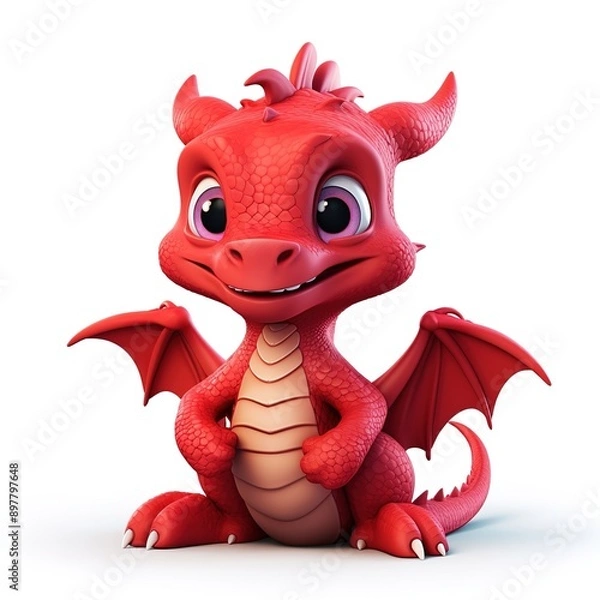 Obraz red dragon cartoon