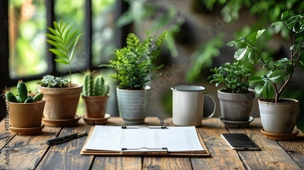 Fototapeta 3D clipboard with a checklist on a white background