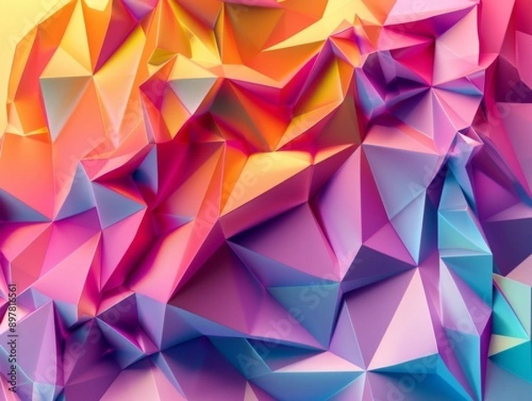 Obraz Abstract geometric background with vibrant colors and a dynamic, textured pattern.