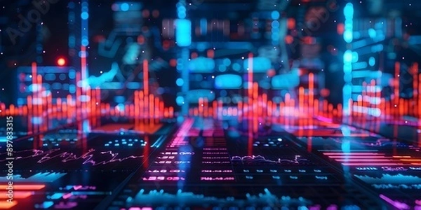 Obraz Graph, Stock market data, financial stocks, binary code