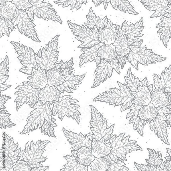 Fototapeta Series of seamless flower pattern motif galore in rustic floral scandinavian outline line for textile fabric wallpaper paper wrap print