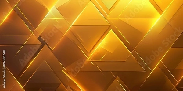Fototapeta Abstract Background with Golden Lines and Triangles. Light Gradient in the Style of Gold with Golden Texture. High-Resolution and High-Detail Vector Illustration.
