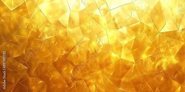 Fototapeta Abstract Background with Golden Lines and Triangles. Light Gradient in the Style of Gold with Golden Texture. High-Resolution and High-Detail Vector Illustration.