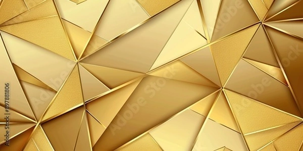 Fototapeta Abstract Background with Golden Lines and Triangles. Light Gradient in the Style of Gold with Golden Texture. High-Resolution and High-Detail Vector Illustration.