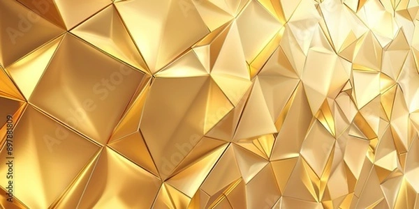 Fototapeta Abstract Background with Golden Lines and Triangles. Light Gradient in the Style of Gold with Golden Texture. High-Resolution and High-Detail Vector Illustration.