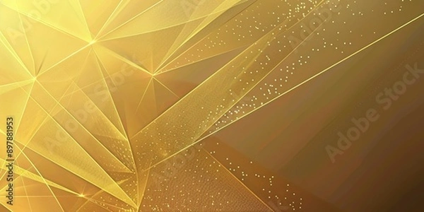 Fototapeta Abstract Background with Golden Lines and Triangles. Light Gradient in the Style of Gold with Golden Texture. High-Resolution and High-Detail Vector Illustration.
