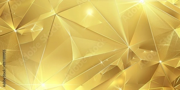 Fototapeta Abstract Background with Golden Lines and Triangles. Light Gradient in the Style of Gold with Golden Texture. High-Resolution and High-Detail Vector Illustration.