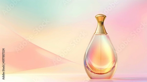 Fototapeta Elegant Perfume Bottle Mockup on a Colorful Background.