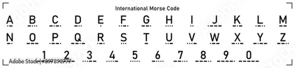 Obraz International morse code, alphabet and number