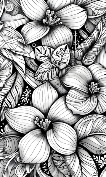 Obraz 2D flower and leaf cards in various styles