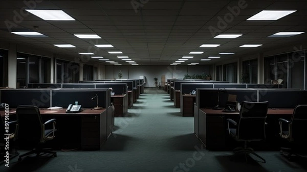 Fototapeta harsh office dark