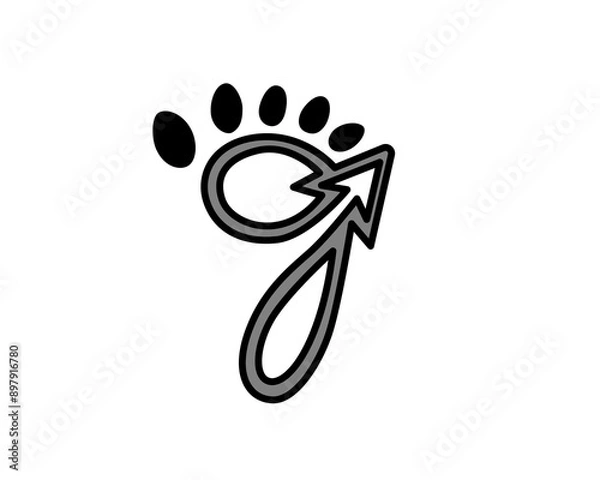 Obraz rise foot progress arrow logo design template
