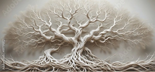 Fototapeta Digital art piece that appears to be 3D rendering tree white bra