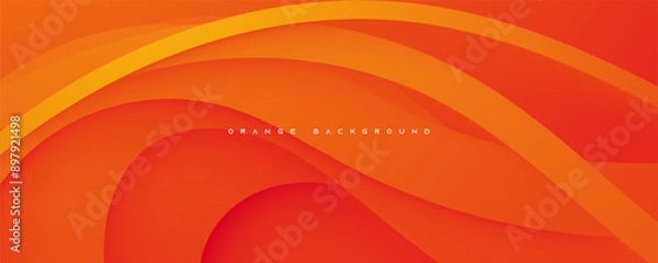 Fototapeta Orange papercut abstract background dynamic design vector