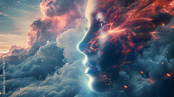 Obraz Imaginative human head, abstract