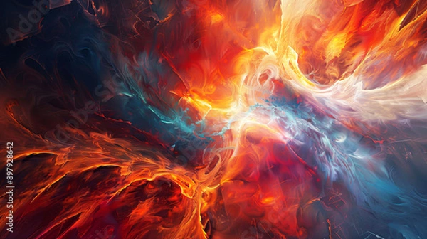 Obraz Abstract background, universe, hot color mix