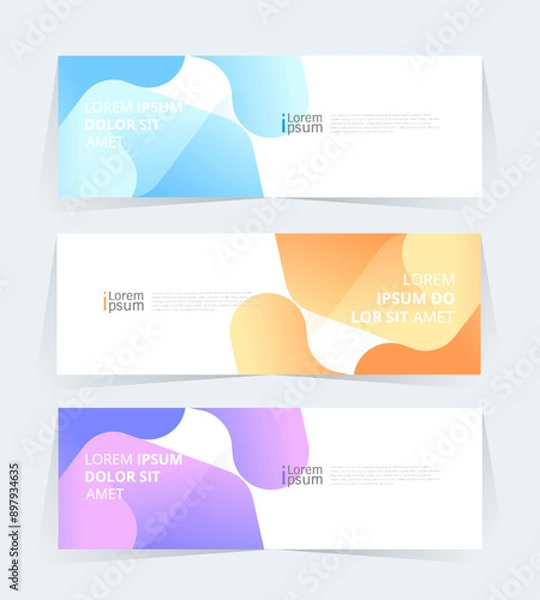 Fototapeta Geometric banner design with Vector presentation template.