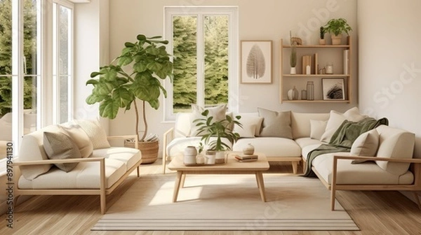Fototapeta furniture wood living room