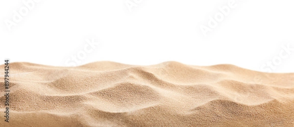 Fototapeta beach sand on white isolated background, front view