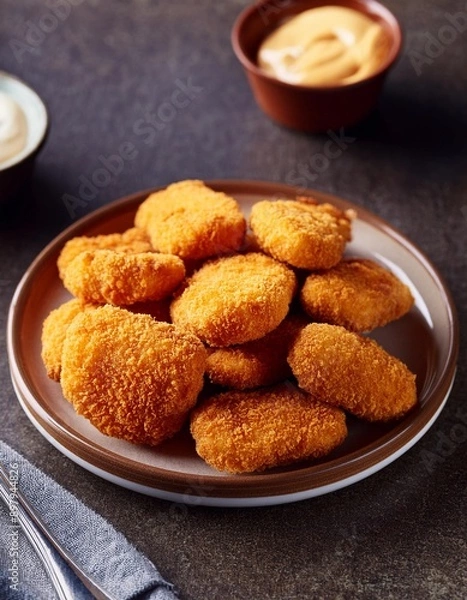 Obraz Spicy fried crispy chicken nuggets