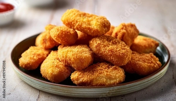 Obraz Spicy fried crispy chicken nuggets