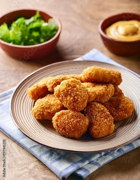 Obraz Spicy fried crispy chicken nuggets