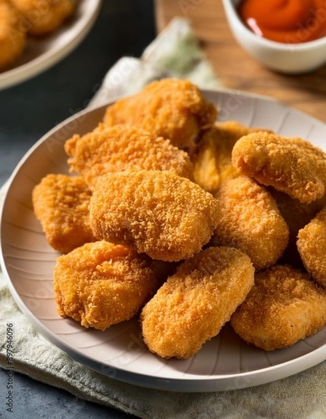 Obraz Spicy fried crispy chicken nuggets 