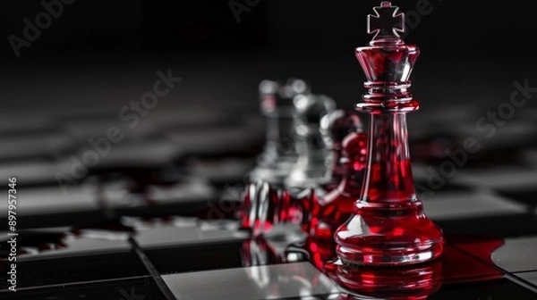 Obraz Glass chess filled with blood